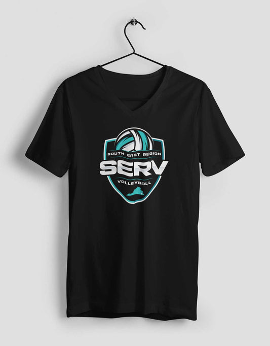 SERV Logo V-Neck T-Shirt - Black